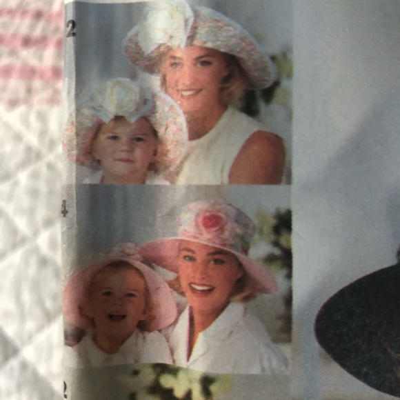 Vintage 1992 simplicity 8268 pattern - mother and daughter hats- summertime. - Picture 5 of 8